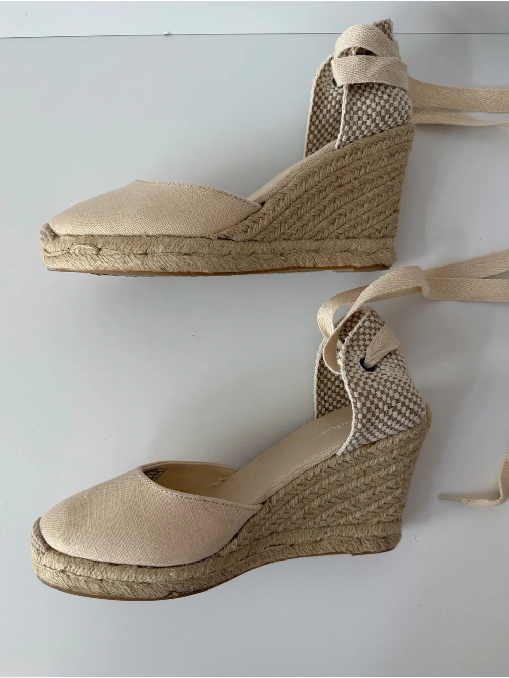Soludos The Marseille Wedge Espadrille in La Concha Ivory, Size 7